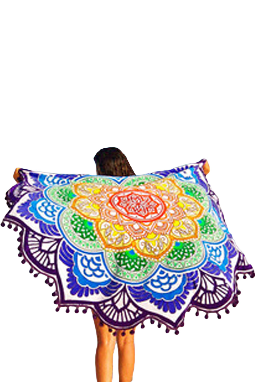 F4553 Surf Gypsy Tassel Poncho Swim Cover Up